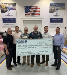 Boy Scouts of America presented with 5C donation check from Coghlin Companies
