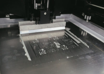 solder paste applied via screen printing machine