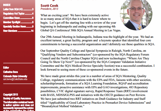 Scott Cook Bids Farewell to SQA Presidency
