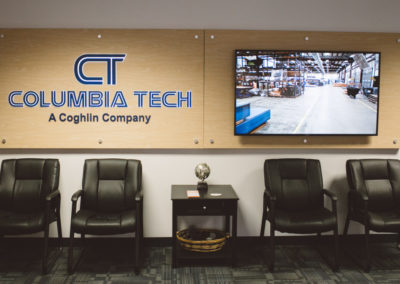 Every visit to Columbia Tech begins and ends in our lobby, where guests are greeted by our Director of First Impressions.