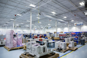 The manufacturing production floor at Columbia Tech.