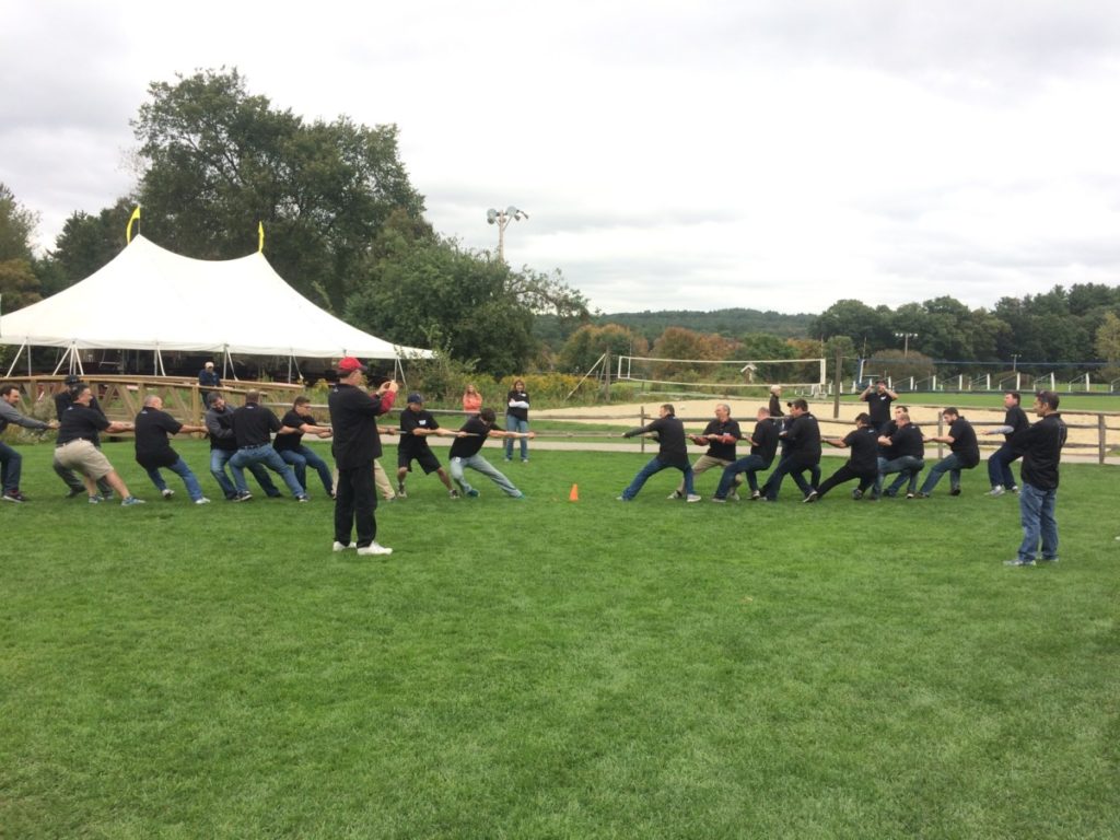 columbia tech employees in a battle of tug and war