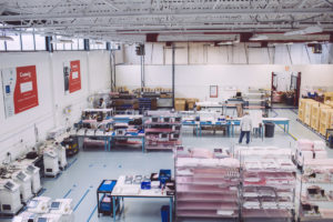 overhead view of cogmedix manufacturing space