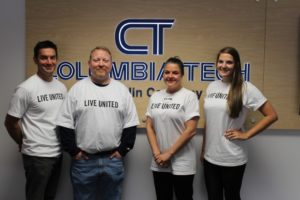 Columbia Tech's United Way Volunteers (Left to Right James Neil, Mike Duffy, Jeanné Tatro and Sarah Fisher)